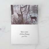 Winter Solstice Foto van Deer Folded Notitiekaartje (Binnen)