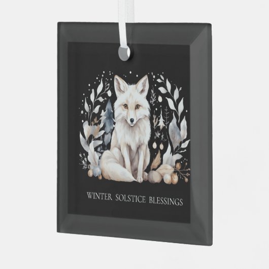 Winter Solstice Fox Ornament (Voorkant links)