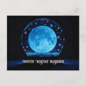 Winter Solstice Full Moon Mystical Crystal Ball Feestdagenkaart (Voorkant)