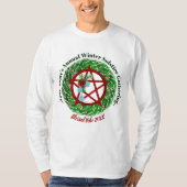 Winter Solstice Gathering Yule Pentacle Wreath T-shirt (Voorkant)