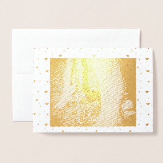 Winter Solstice Golden Oak Trees Folie Kaarten (Voorkant met envelop)