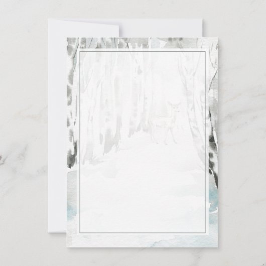 Winter Solstice Greeting Woodland Forest Deer Kaart (Achterkant)