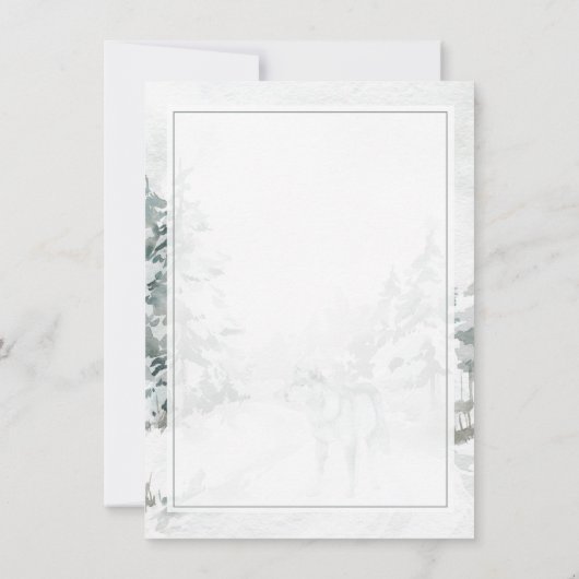 Winter Solstice Greeting Woodland Forest Wolf Card Kaart (Achterkant)