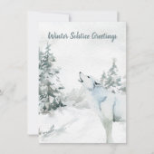 Winter Solstice Greeting Woodland Forest Wolf Card Kaart (Voorkant)