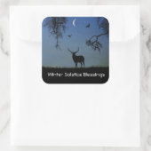 Winter Solstice Holiday Elk Vierkante Sticker (Tas)