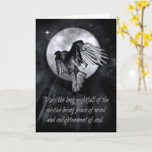 Winter Solstice Holiday Kards Blessenaars Raven Cr Kaart (Gele Bloem)