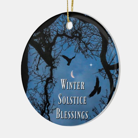 Winter Solstice Holiday Ornament met Ravens (Links)