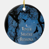 Winter Solstice Holiday Ornament met Ravens (Achterkant)