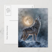 Winter Solstice Howling Wolf Moon Feestdagenkaart (Voorkant / Achterkant)