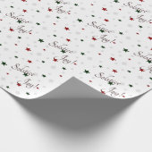 Winter Solstice Joy Red en Green Stars Cadeaupapier (Hoek)