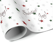 Winter Solstice Joy Red en Green Stars Cadeaupapier (Rol Hoek)