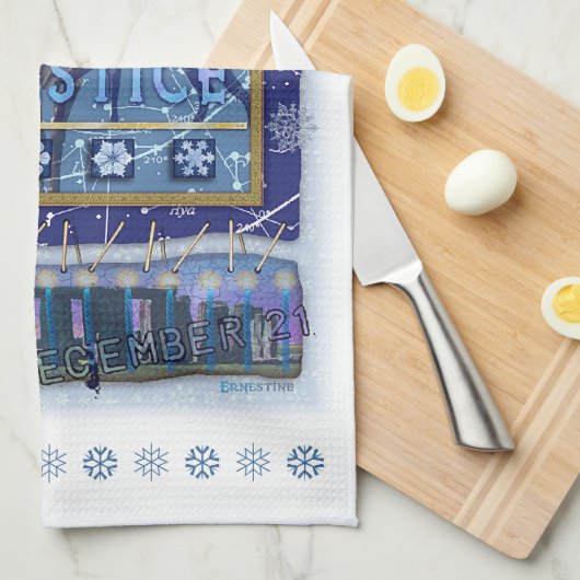 Winter Solstice Kitchen Towel Theedoek (Quarter Fold)