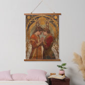 Winter Solstice Liefhebbers Hout Topped Wandtapijt Hangend Wandkleed (Slaapkamer)