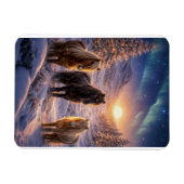 Winter Solstice Magic with Icelandic Horses Magneet (Horizontaal)