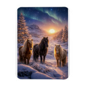 Winter Solstice Magic with Icelandic Horses Magneet (Verticaal)