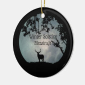 Winter Solstice met Elk en Moon Keramisch Ornament (Links)