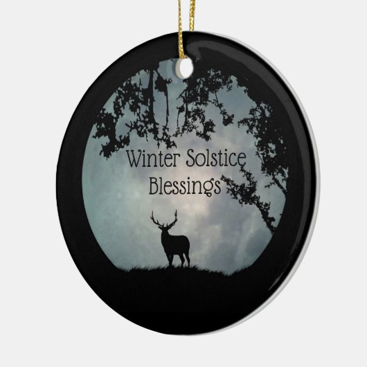 Winter Solstice met Elk en Moon Keramisch Ornament (Links)
