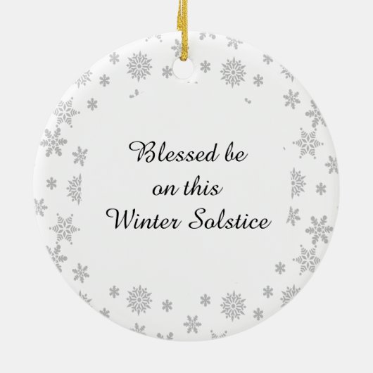 Winter Solstice met Robin Bird Ceramic Ornament (Achterkant)
