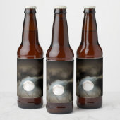 Winter Solstice Moon Celestial Art Bier Etiket (Flessen)