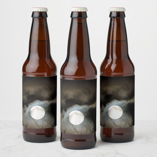 Winter Solstice Moon Celestial Art Bier Etiket (Flessen)