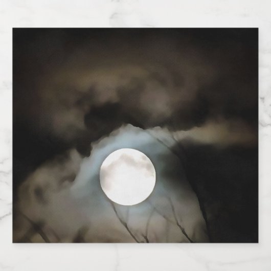 Winter Solstice Moon Celestial Art Bier Etiket (Enkel label)