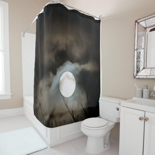 Winter Solstice Moon Celestial Art Douchegordijn (In situ)