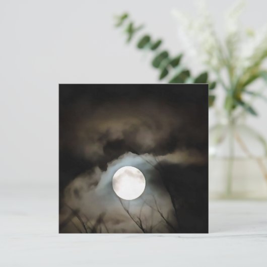 Winter Solstice Moon Celestial Art Kaart (Staand voorkant)