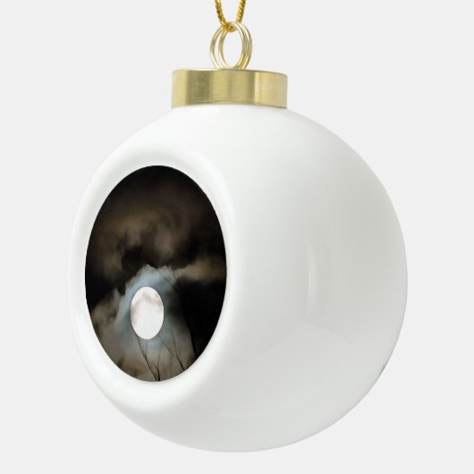 Winter Solstice Moon Celestial Art Keramische Bal Ornament (Rechts)