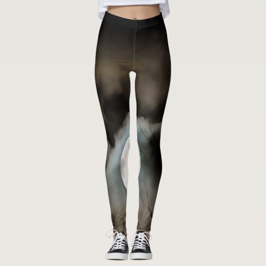 Winter Solstice Moon Celestial Art Leggings (Voorkant)