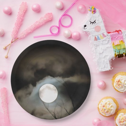 Winter Solstice Moon Celestial Art Papieren Bordje (Feest)