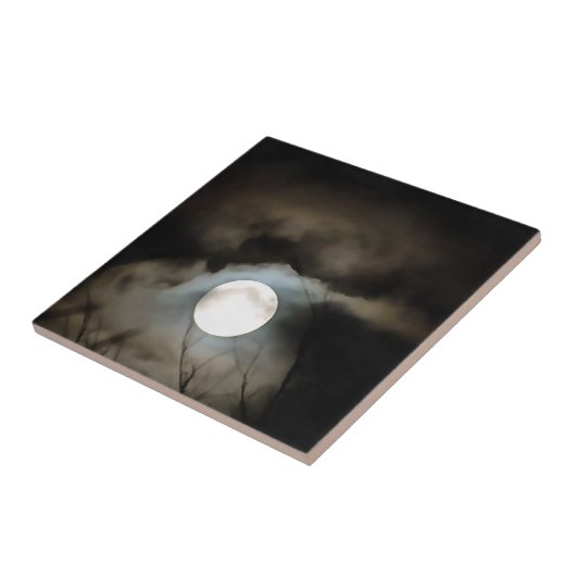 Winter Solstice Moon Celestial Art Tegeltje (Zijkant)