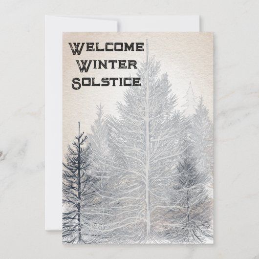 Winter Solstice Party Uitnodiging kale bomen (Voorkant)