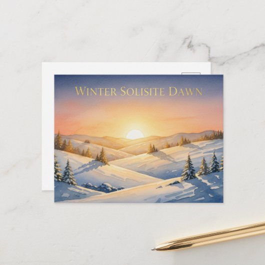 Winter Solstice Postcard Briefkaart (Voorkant / Achterkant in situ)