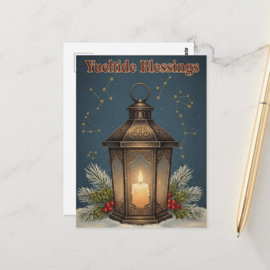 Winter Solstice Postcard Briefkaart (Voorkant / Achterkant in situ)