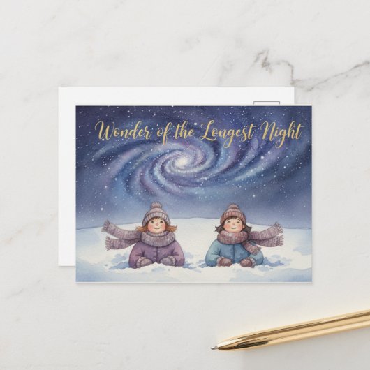 Winter Solstice Postcard Briefkaart (Voorkant / Achterkant in situ)