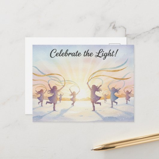 Winter Solstice Postcard Briefkaart (Voorkant / Achterkant in situ)