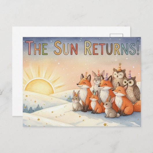 Winter Solstice Postcard Briefkaart (Voorkant / Achterkant)