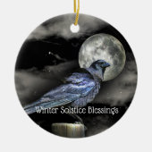Winter Solstice Raven Crow Moon Pagan Keramisch Ornament (Voorkant)