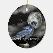 Winter Solstice Raven Crow Moon Pagan Keramisch Ornament (Links)