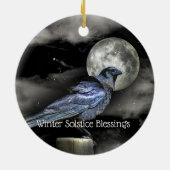 Winter Solstice Raven Crow Moon Pagan Keramisch Ornament (Achterkant)