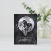 Winter Solstice Raven of Crow and Moon Yule Briefkaart (Staand voorkant)