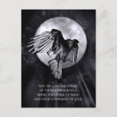 Winter Solstice Raven of Crow and Moon Yule Briefkaart (Voorkant)