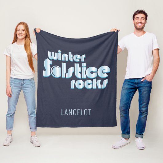 Winter Solstice Rocks Midwinter Novelty Fleece Deken (In situ)