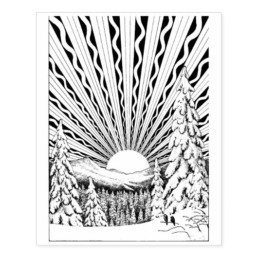 Winter Solstice Rubber Stamp Rubberstempel (Afrduk)