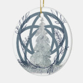 Winter Solstice Sneeuwglitter Tree Aangepaste naam Keramisch Ornament (Links)