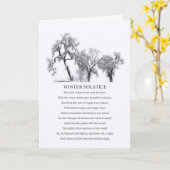 Winter Solstice Snow and Trees Blessings Poem Card Kaart (Gele Bloem)