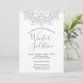 Winter Solstice Snow Flake Mandala Yule-uitnodigin (Staand voorkant)