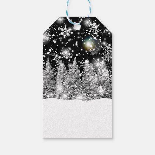 Winter Solstice Snowfall Cadeaulabel (Achterkant)