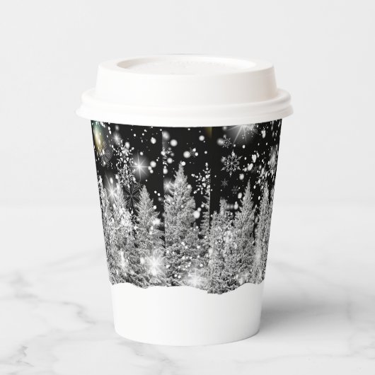 Winter Solstice Snowfall Papieren Bekers (Links)