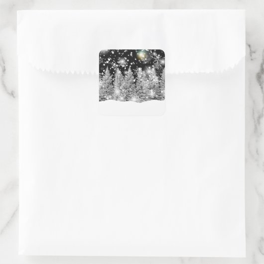 Winter Solstice Snowfall Vierkante Sticker (Tas)